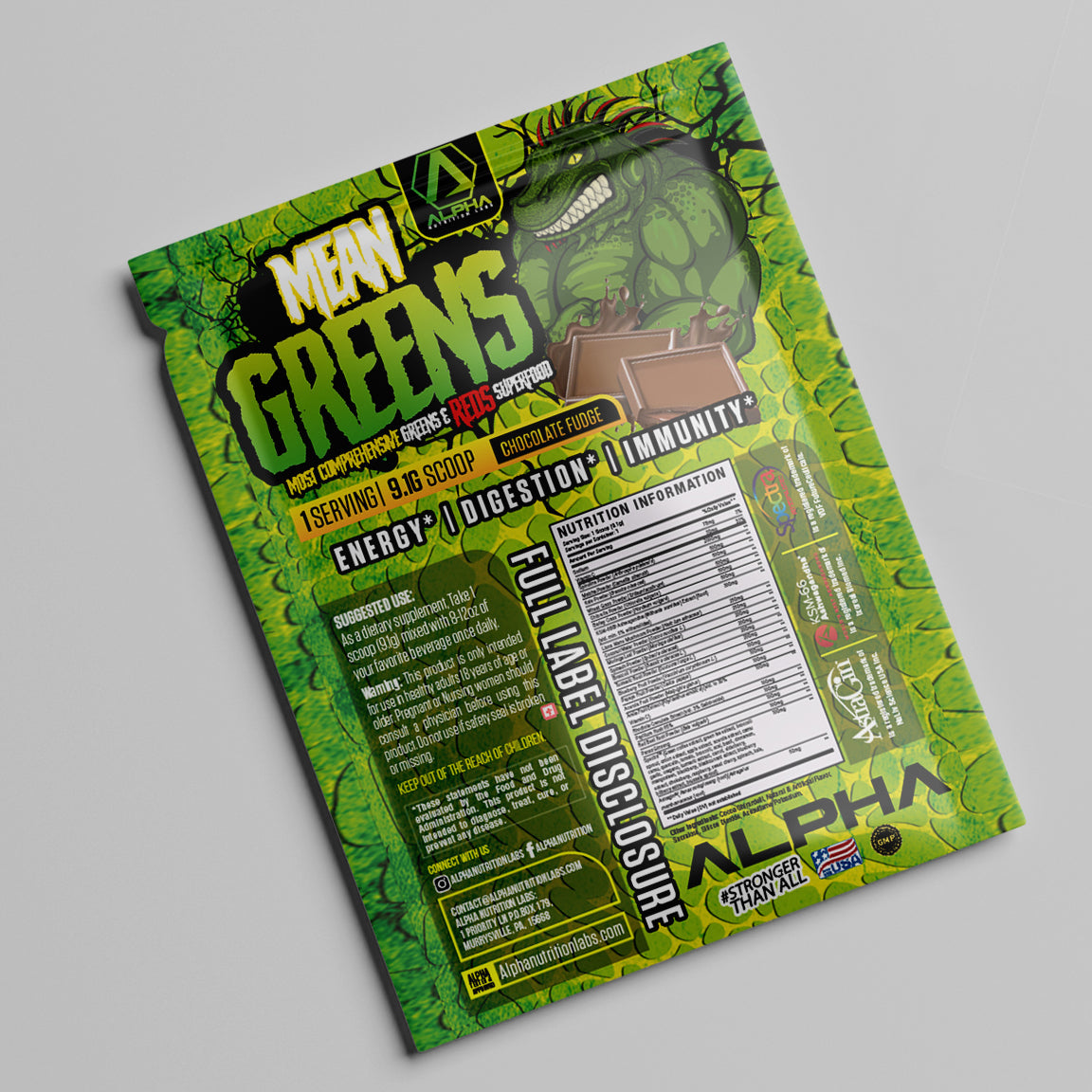 Mean Greens Superfoods, Chocolate Fudge - Sample Pack