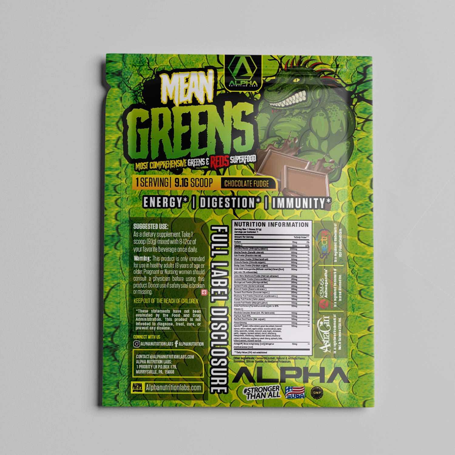 Mean Greens Superfoods, Chocolate Fudge - Sample Pack