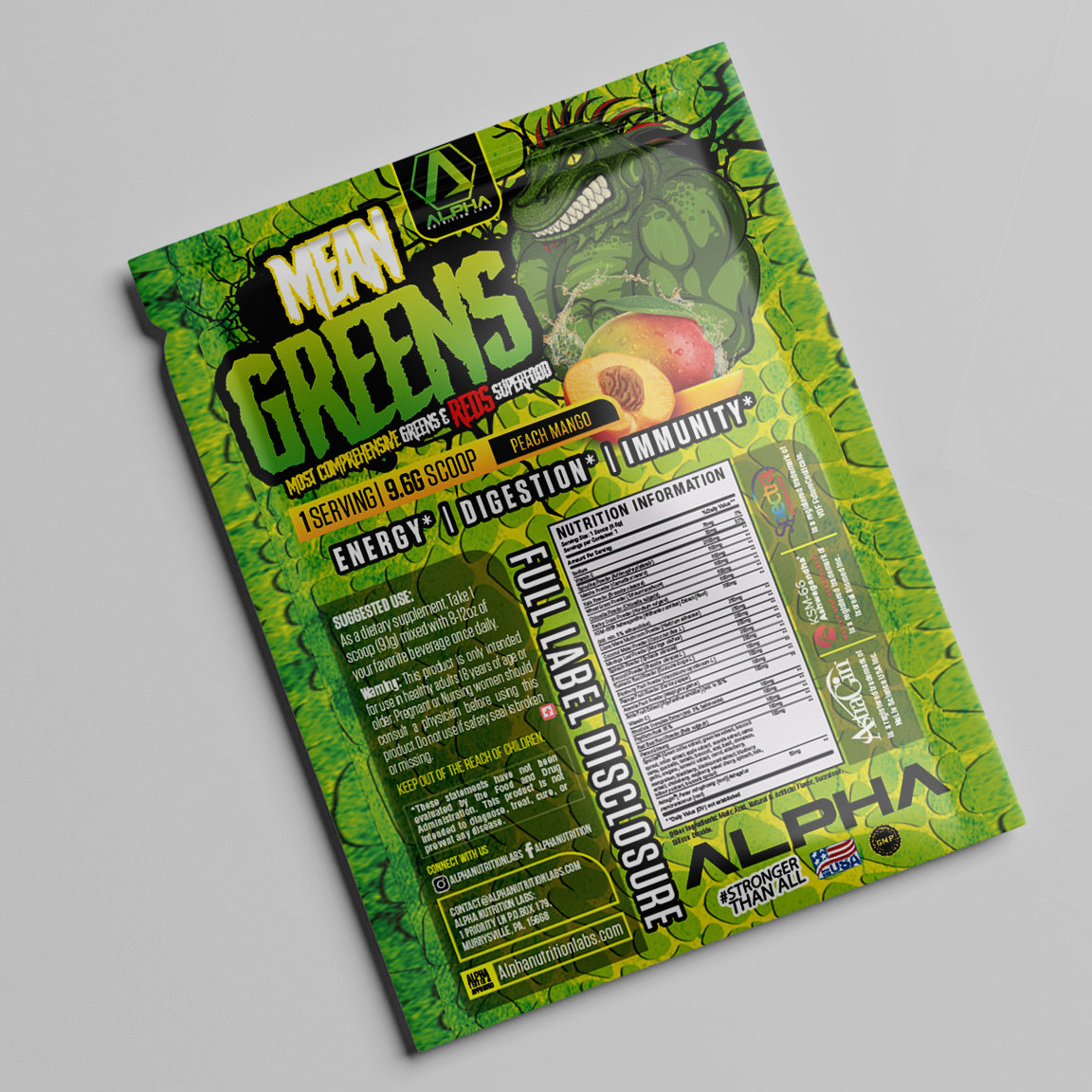 Mean Greens Superfoods, Peach Mango - Sample Pack